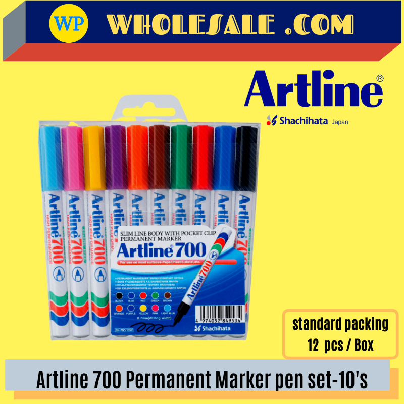ARTLINE 700 / MARKER PEN / PERMANENT MARKER / 10'S / 10 IN 1 / SET / ARTLINE MARKER / 0.7MM / MARKER / MARKER PEN / ALL COLOUR / EK-700
