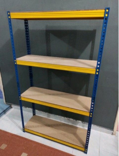 Heavy duty rack 4 Tier (boltless), yellow blue 2'(L) x 3'(P)x 6'(T)