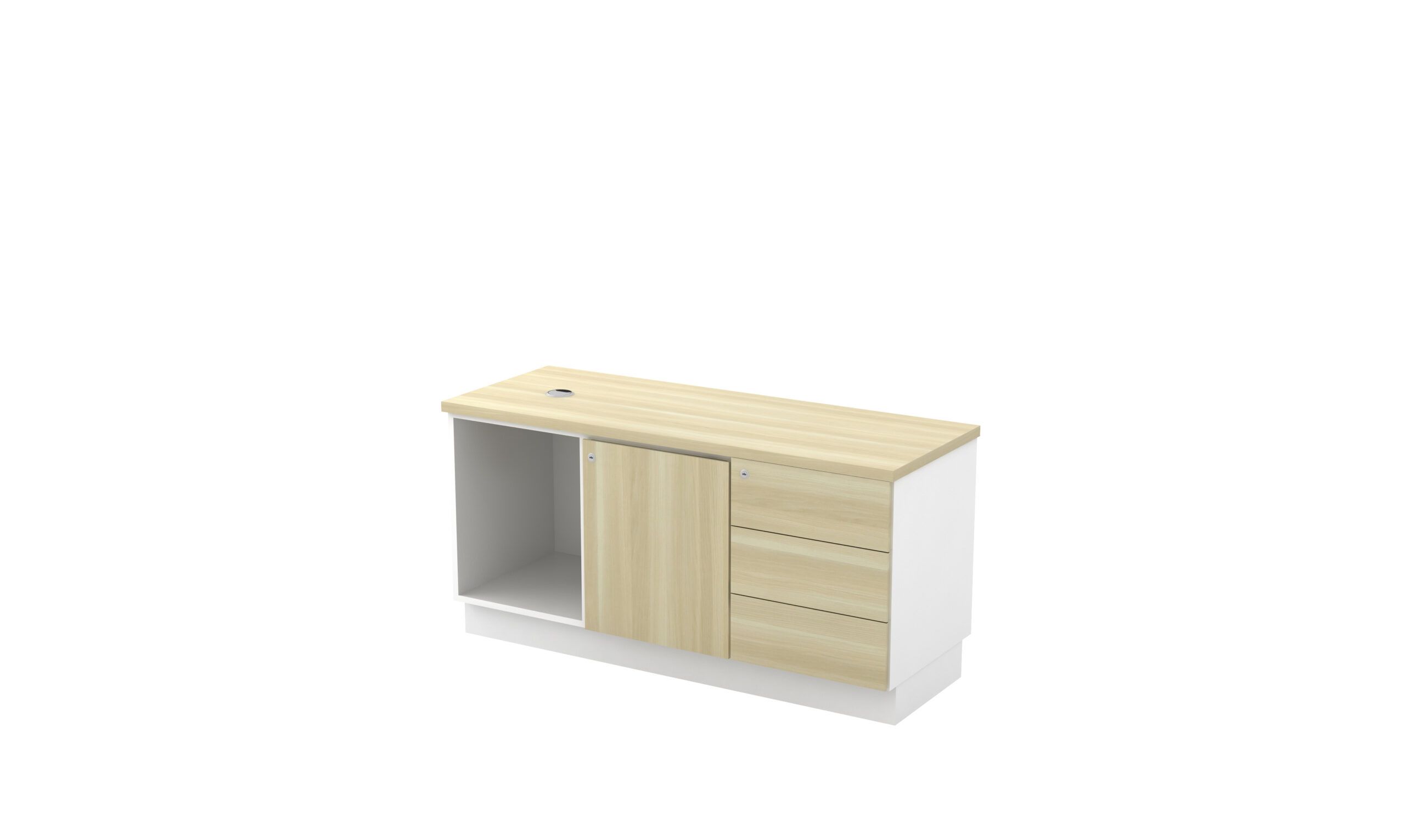 QP OPEN SHELF + SWINGING DOOR (R): B-YRP 1236(E) + FIXED PEDESTAL