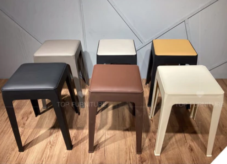 - PU Leather Seat, Plastic Stool