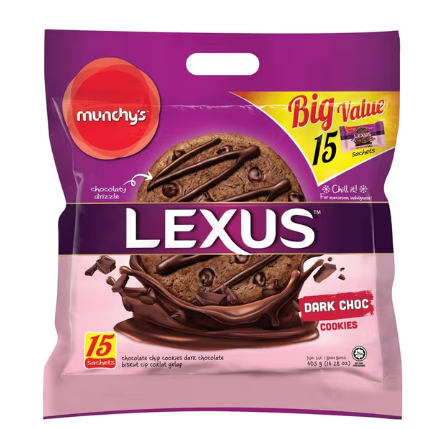 LEXUS COOKIES DARK CHOC 405G
