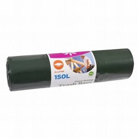 MODERNPACK BLACK GARBAGE BAGS 24"+12"x48"x0.05 (150LITERS)