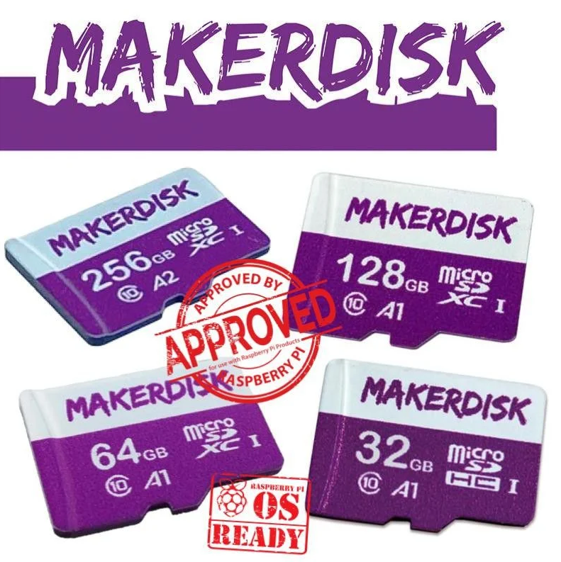 Raspberry Pi Approved MakerDisk microSD Card with RPi OS