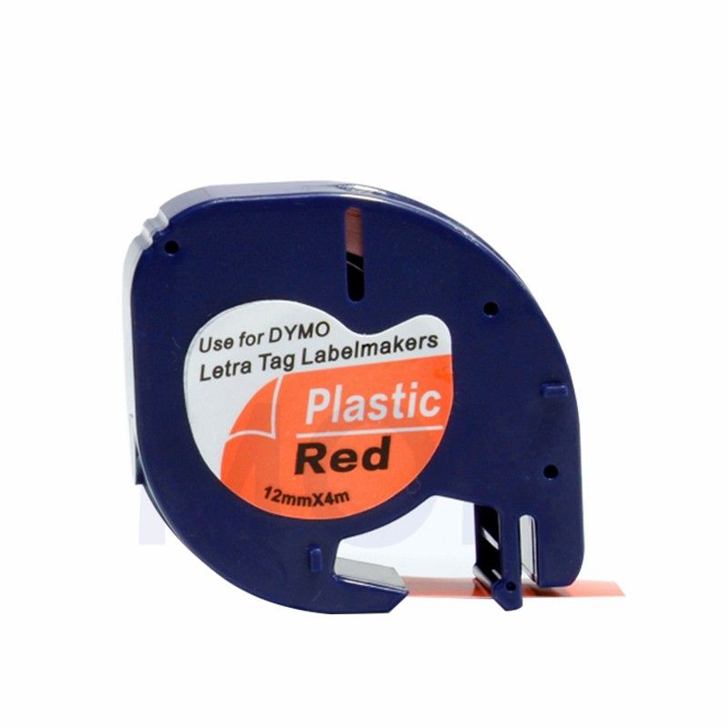 DYMO Letratag Plastic Label Refill 12mm x 4m Red