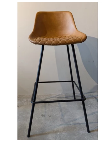 BAR STOOLS / Bar Counter Chair PU Brown Metal Leg, Island High Chair