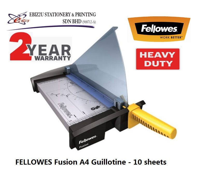FELLOWES Fusion A4 Guillotine - 10 sheets (Paper Cutter, Paper Trimmer, Rotary Trimmer, Heavy Duty Cutter, guillotine paper trimmer, Paper cutter, A4 paper cutter)