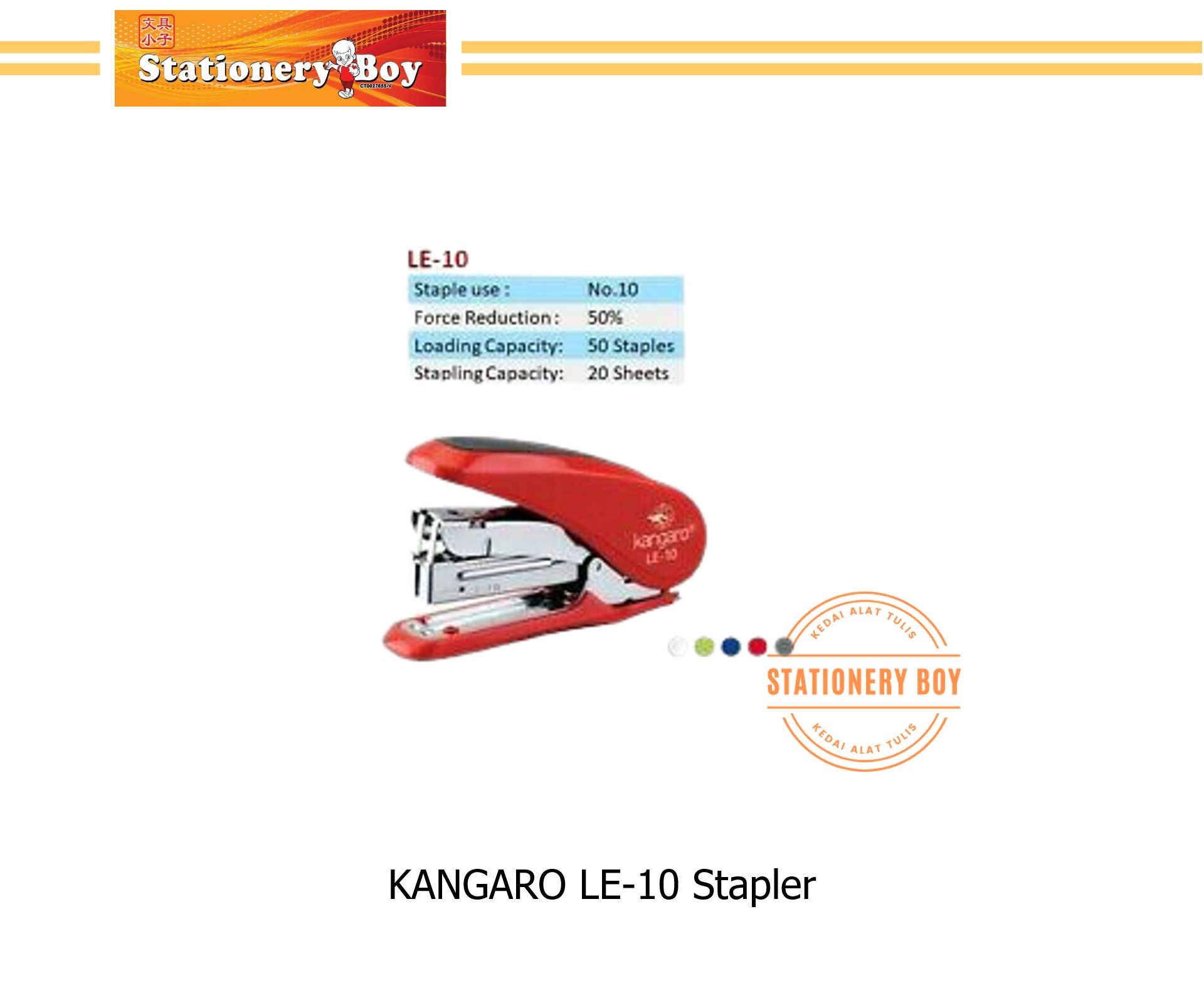 KANGARO LE-10 Stapler -Pengokot