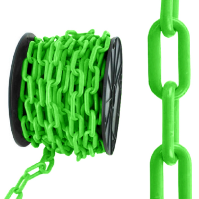 PICASAF PLASTIC CHAIN LINK 6MM X 25 METER l RANTAI PLASTIK l 塑料链条-GREEN