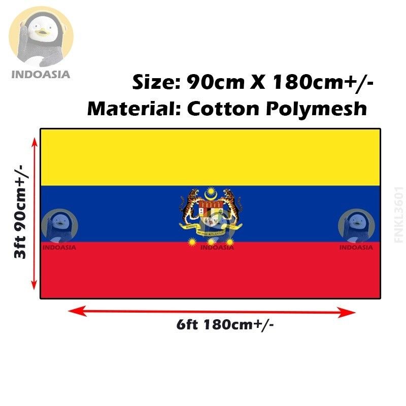 BENDERA WILAYAH PERSEKUTUAN (90CM X 180CM) 3FTX6FT【Cotton Polymesh】