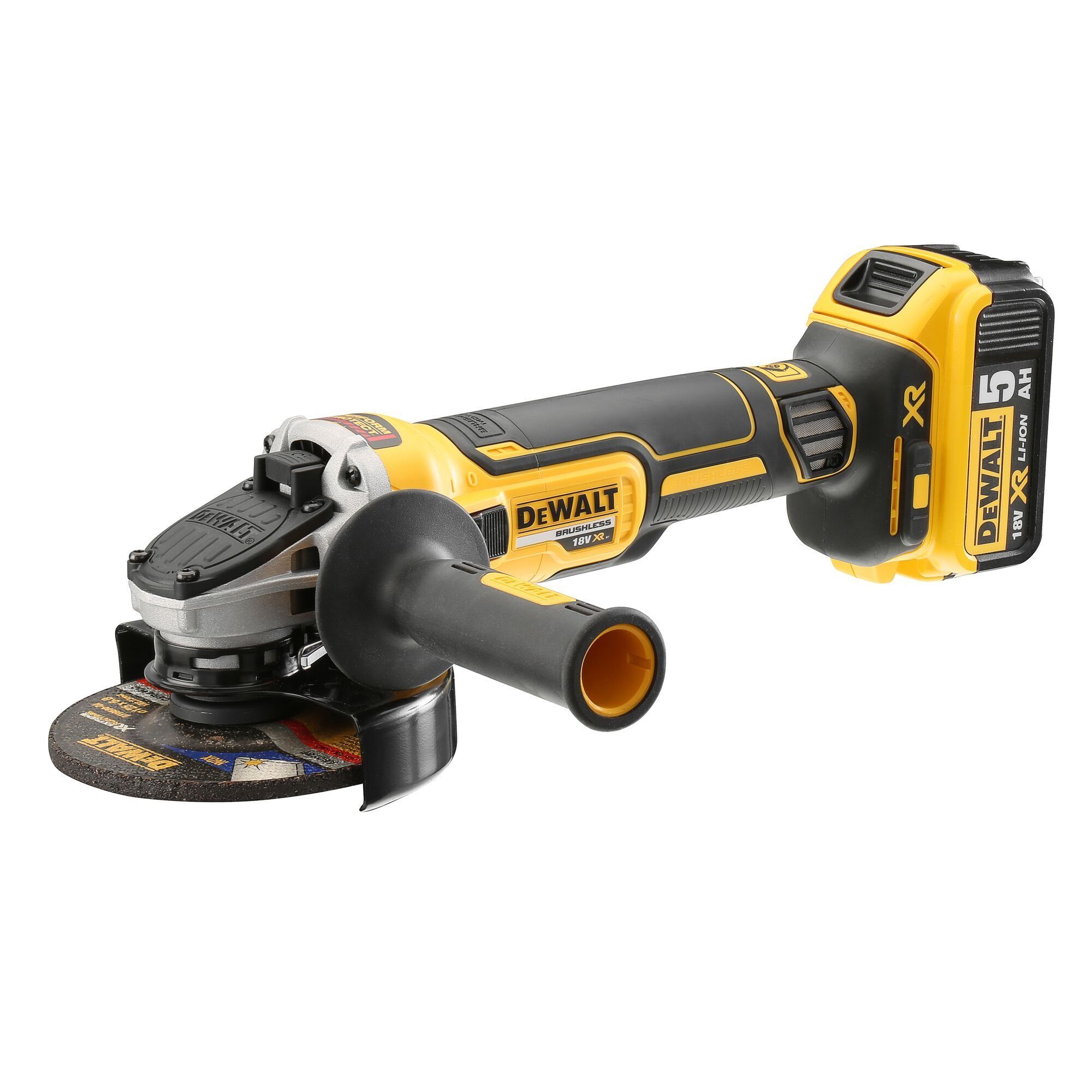 DEWALT 20V MAX Brushless 4-inch Angle Grinder with Slide Switch (5Ah batteries) DEWALT DCG405P2-B1 20V MAX Brushless 4-inch Angle Grinder with Slide Switch (5Ah batteries)