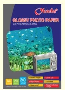 OKADA A4 Glossy Photo Paper 240gms /Okada /Glossy Paper /Photo Paper /240gms Glossy Photo Paper /A4 Glossy Photo Paper /Okada A4 Glossy Photo Paper