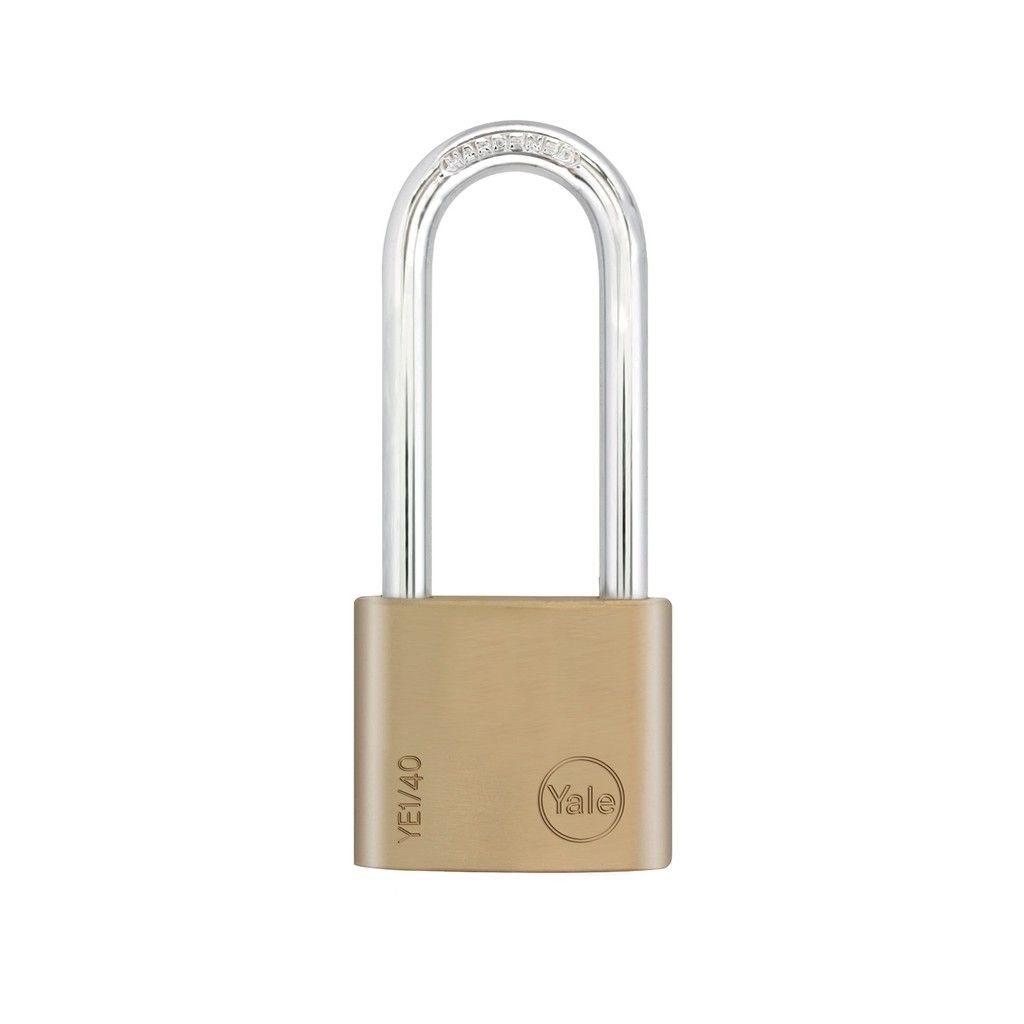 Yale Essential Series Indoor Brass Extra Long Shackle Padlock 40MM