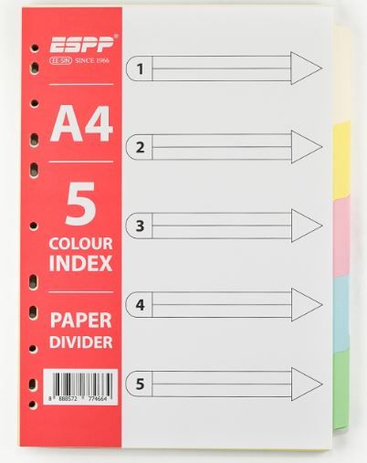 Index Divider 5 Colour