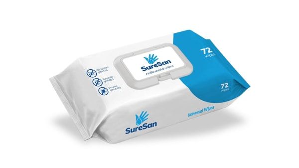 Suresan *Suresan Wet Anti-Bacterial Wipes for Cleaning Use, Box of 72 wipes - OJH.13559