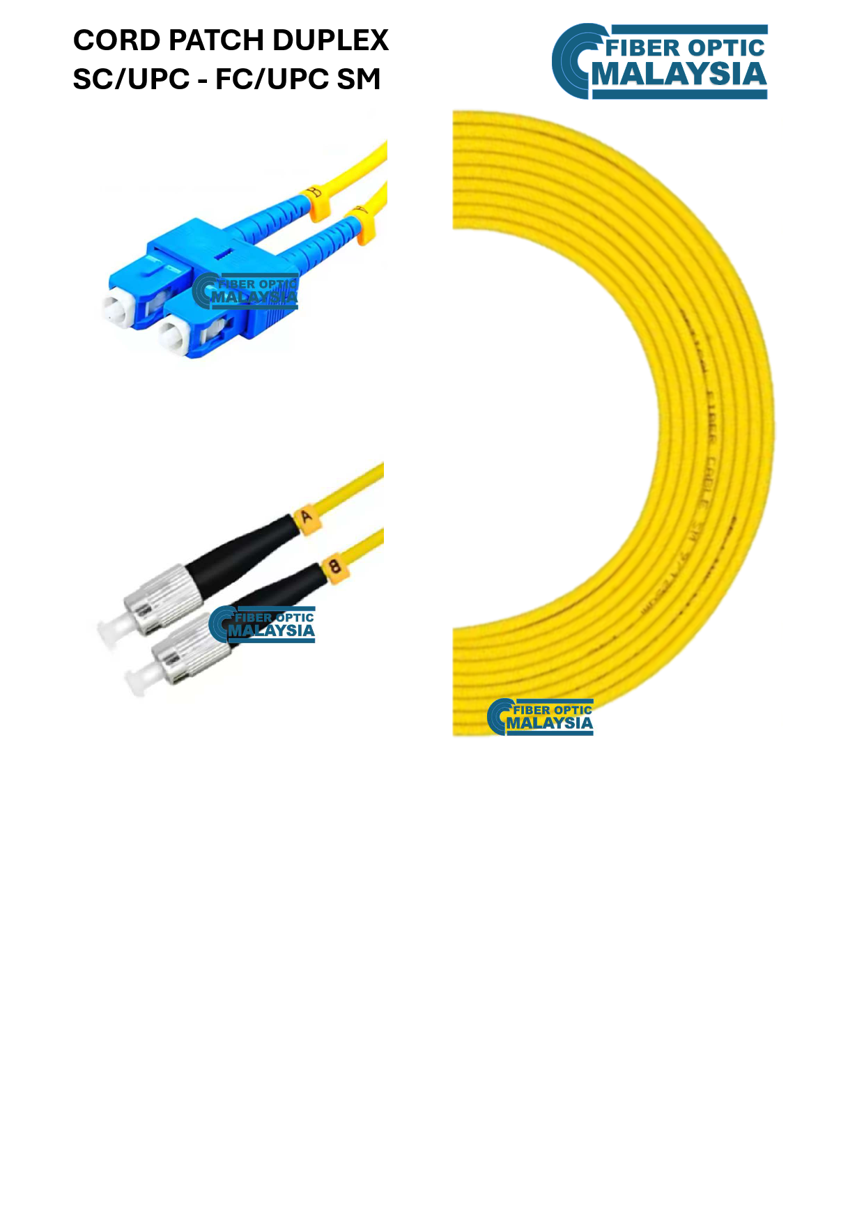 CORD PATCH SC/UPC - FC/UPC SM 15M DUPLEX PATCHCORD