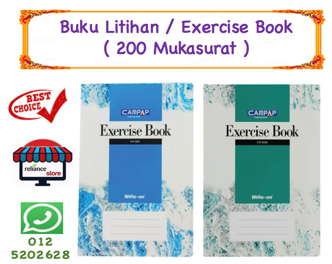 Exercise Book - 200 pages / Buku Latihan - 200 mukasurat # Hard Cover # Single Line # RP0496 ( KTT : 1 Buku )