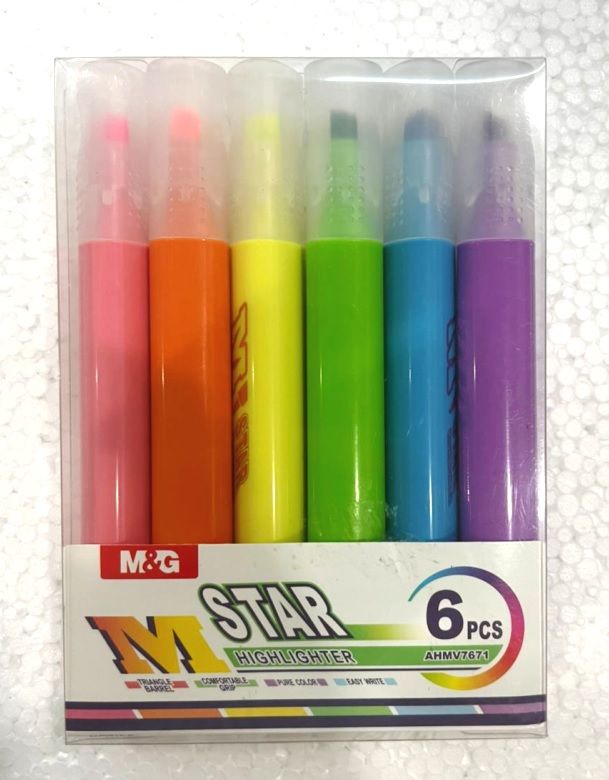 M&G TRIANGLE JUMBO HIGHLIGHTER 6 COLOURS SET
