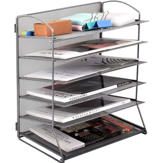 6-tier stackable metal Tray desk organizer -DOC RACK