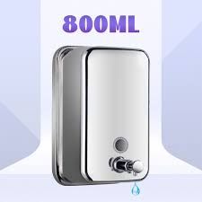 800ml Stainless Steel Wall Mounted Shampoo Soap Pump Dispenser