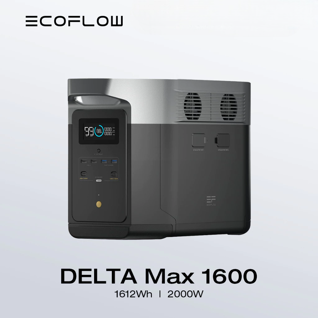 EcoFlow DELTA Max (1600) Portable Power Station 1612Wh with 6 x 2000W AC Outlets