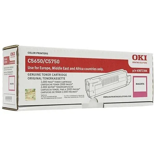 Genuine Malaysia OKI Warranty - OKI C5650/5750 MAGENTA TONER 2K