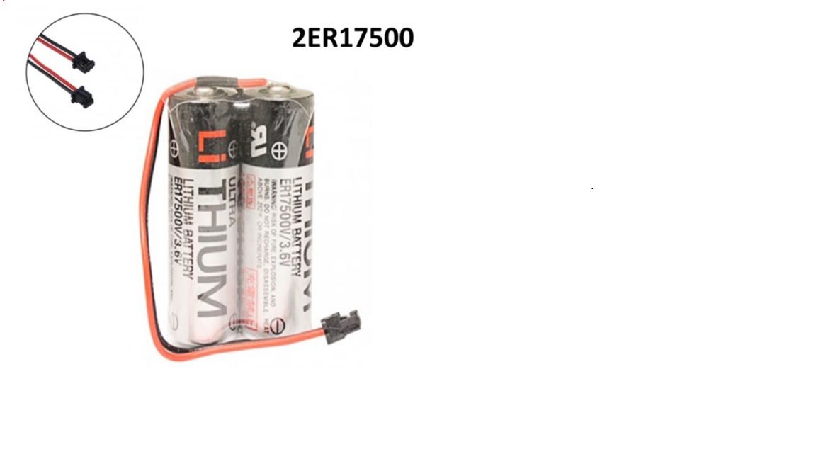 TOSHIBA 2ER17500 3.6V BATTERY REPLACEMENT (RD018 CONNECTOR) ER17500 PLC CNC BATTERY 17500