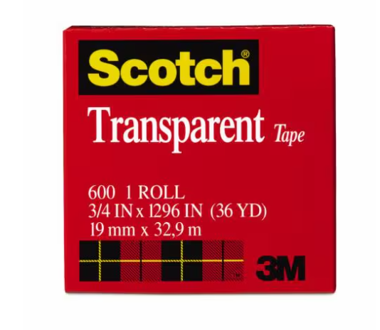3M 600 SCOTCH TRANSPARENT TAPE 19MM X 32.9M