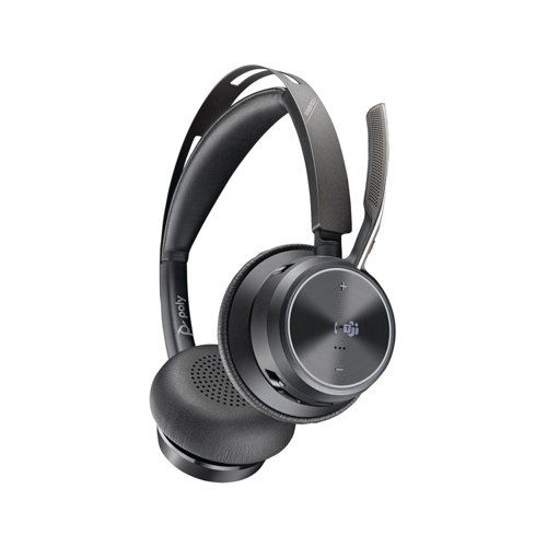 Poly Voyager Focus 2 USB-C-C Headset +USB-C/A Adapter +Charging Stand-WW
