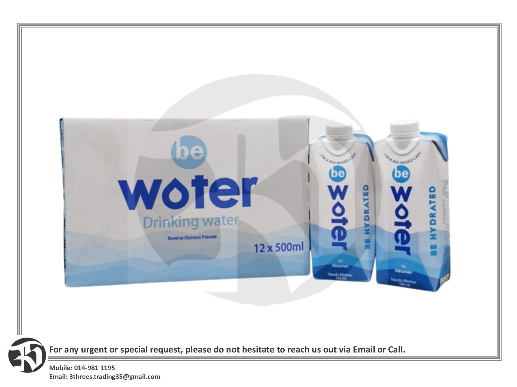 Tetra Pak beWater/COWA Drinking Water 330ml/500ml (12/ctn)