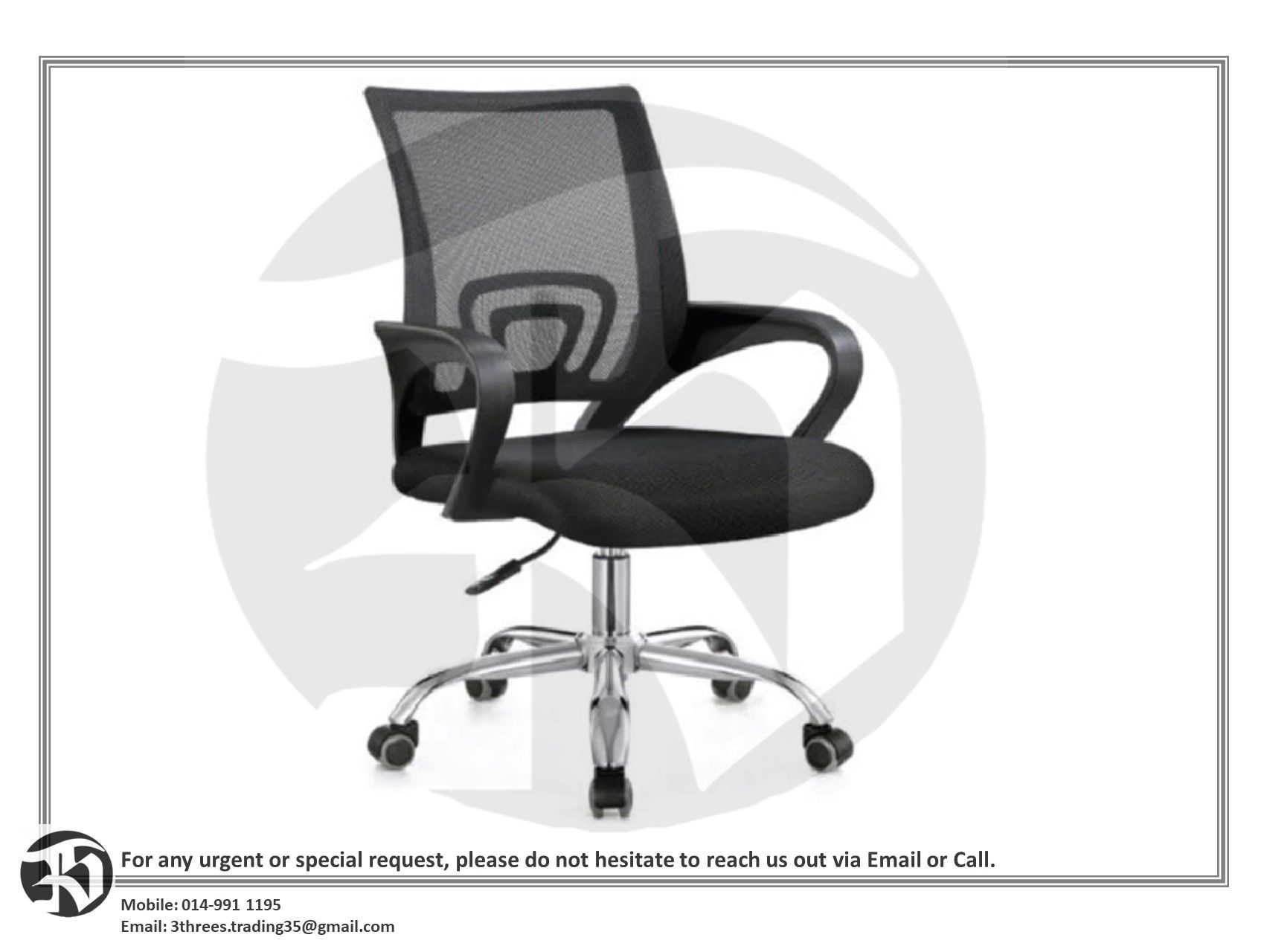 Office Chair - Swivel Medium Back Mesh Chair