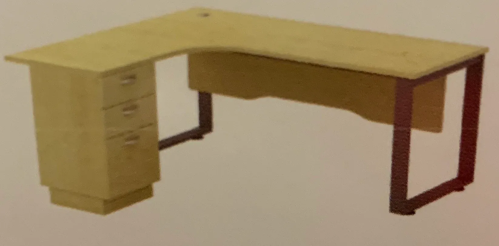 5 FEET SUPERIOR COMPACT TABLE (L) 3 DRAWERS