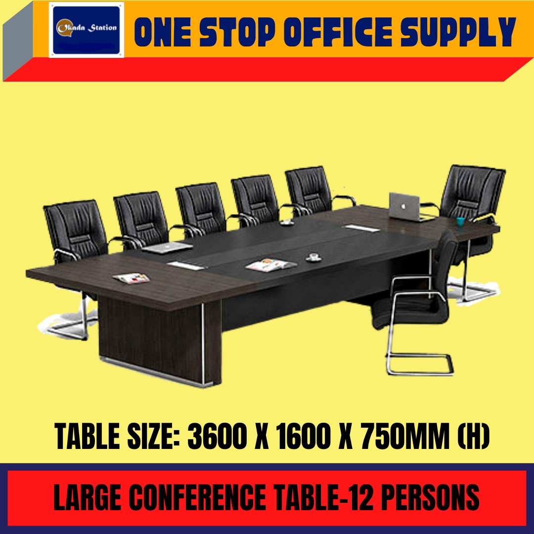 OK HR889 LARGE CONFERENCE TABLE -12 PERSONS / MEETING TABLE / MEJA MESYUARAT / CONFERENCE TABLE / OFFICE TABLE / SET / CHAIR / TABLE