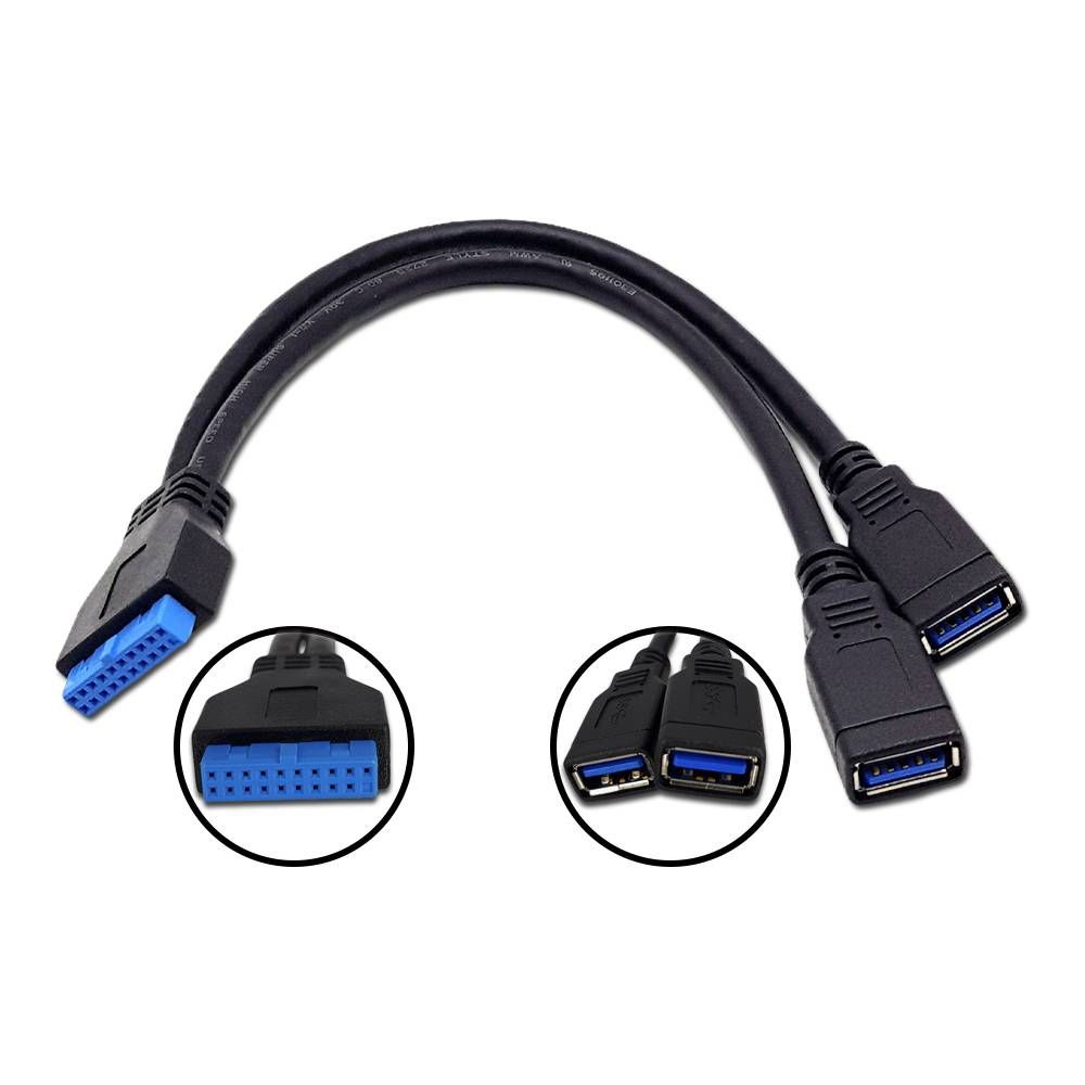USB 3.0 MOTHERBAORD 19PIN MALE TO USB 3.0 FEMALE EXTENSION CABLE CORD 15CM