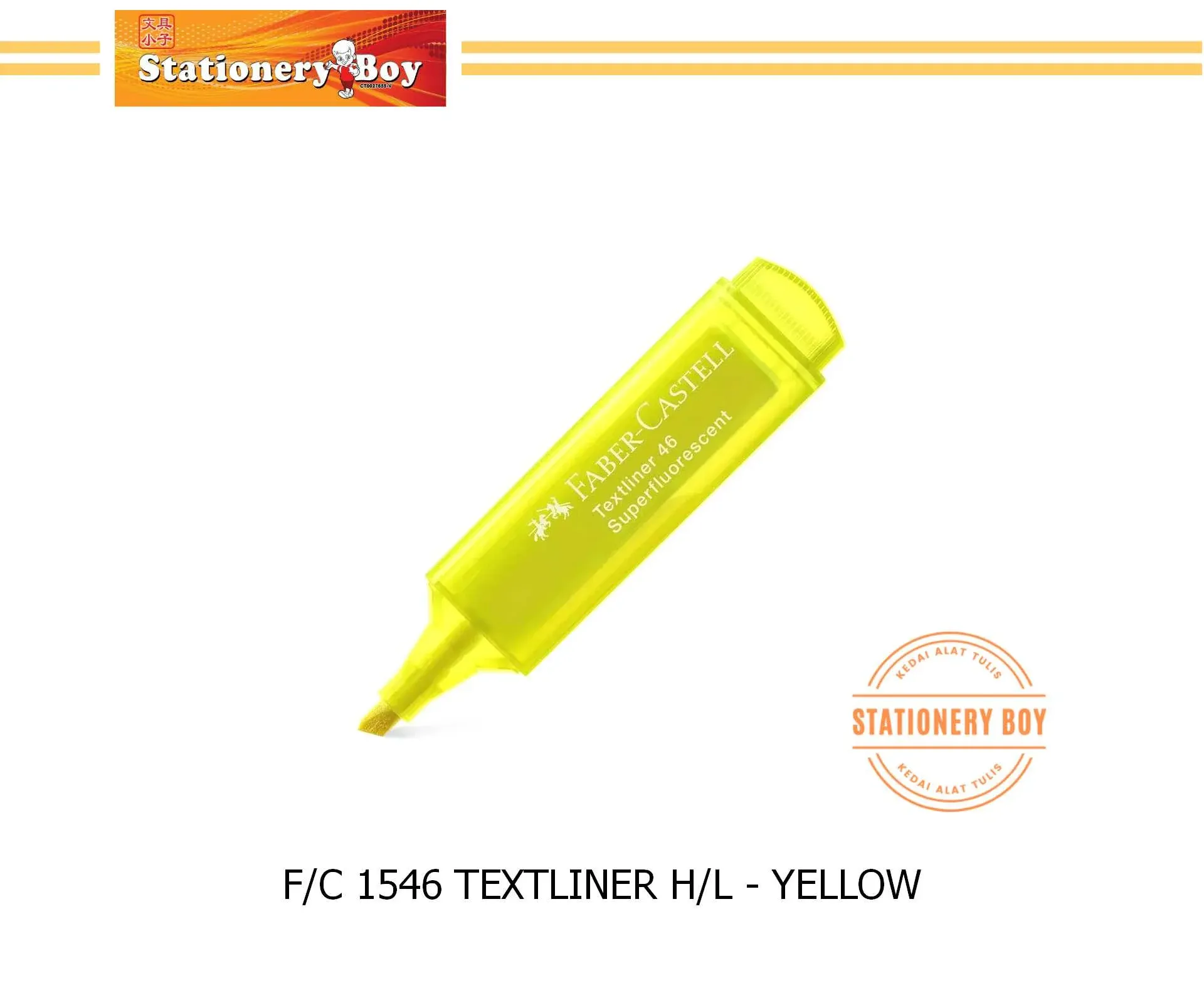 FABER-CASTELL Textliner Highlighter 1546 - Yellow, Pink, Green, Orange, Red, Violet, Blue