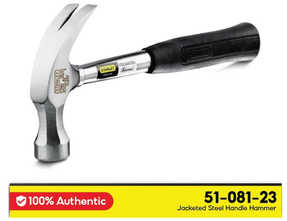 STANLEY JACKETED STEEL HANDLE HAMMER 51-081-23 (335MM) 450G