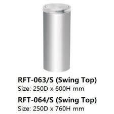 Stainless Steel Bin c/w Flip Top RFT-064/SS Size : 250(D) x 760(H)mm