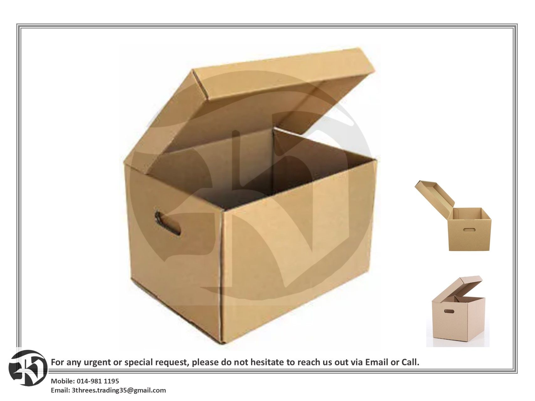 Brown Cardboard / Self Folding Box with Handle