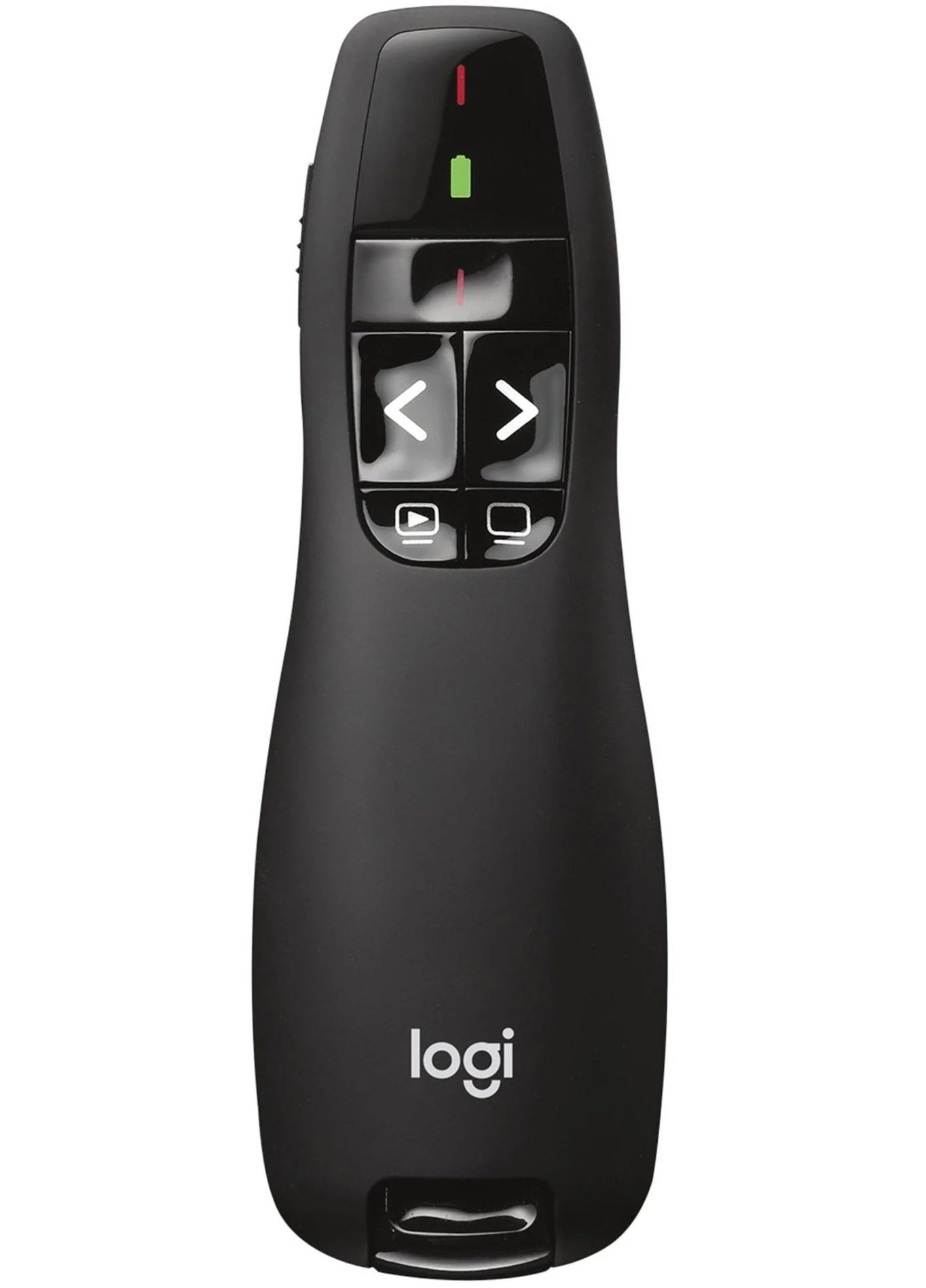 Logitech R400 Wireless Presentation Remote, 2.4 GHz, USB-Receiver, Red Laser Pointer, 15-Meter Operating Range, 6 Button