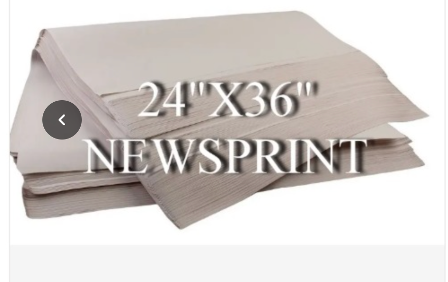 newsprint paper used for wrapping dinnerware 24" x 36" 500 pcs