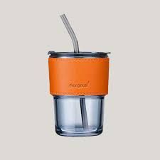 Straw Mug Glass Heat Cold Resistant Water Bottle Viral Transparent Travel Mug Coffee Glass Doorgift Cawan