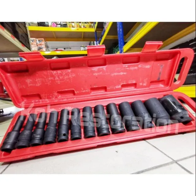 13Pcs 6 Point & 12 Point 8-32mm 1/2鈥�Deep Impact Socket Drive Tools Set Impact Socket Set