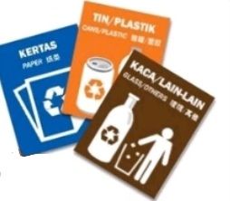 Sticker Set Sticker Pelekat Kitar Semula Size A4