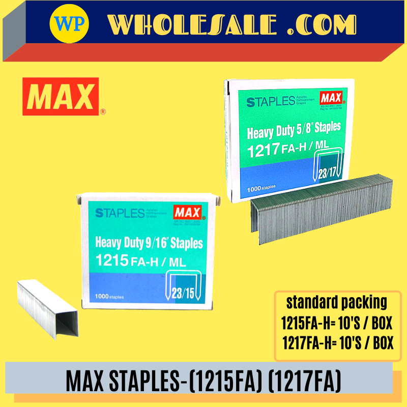 MAX STAPLES (NO.1215FA-H)(NO.1217FA-H) / Max / Staples / Max Staples / NO.1215FA / NO.1217FA-H / Bullet Stapler / Ubat Stapler / Max Staples No.1215FA