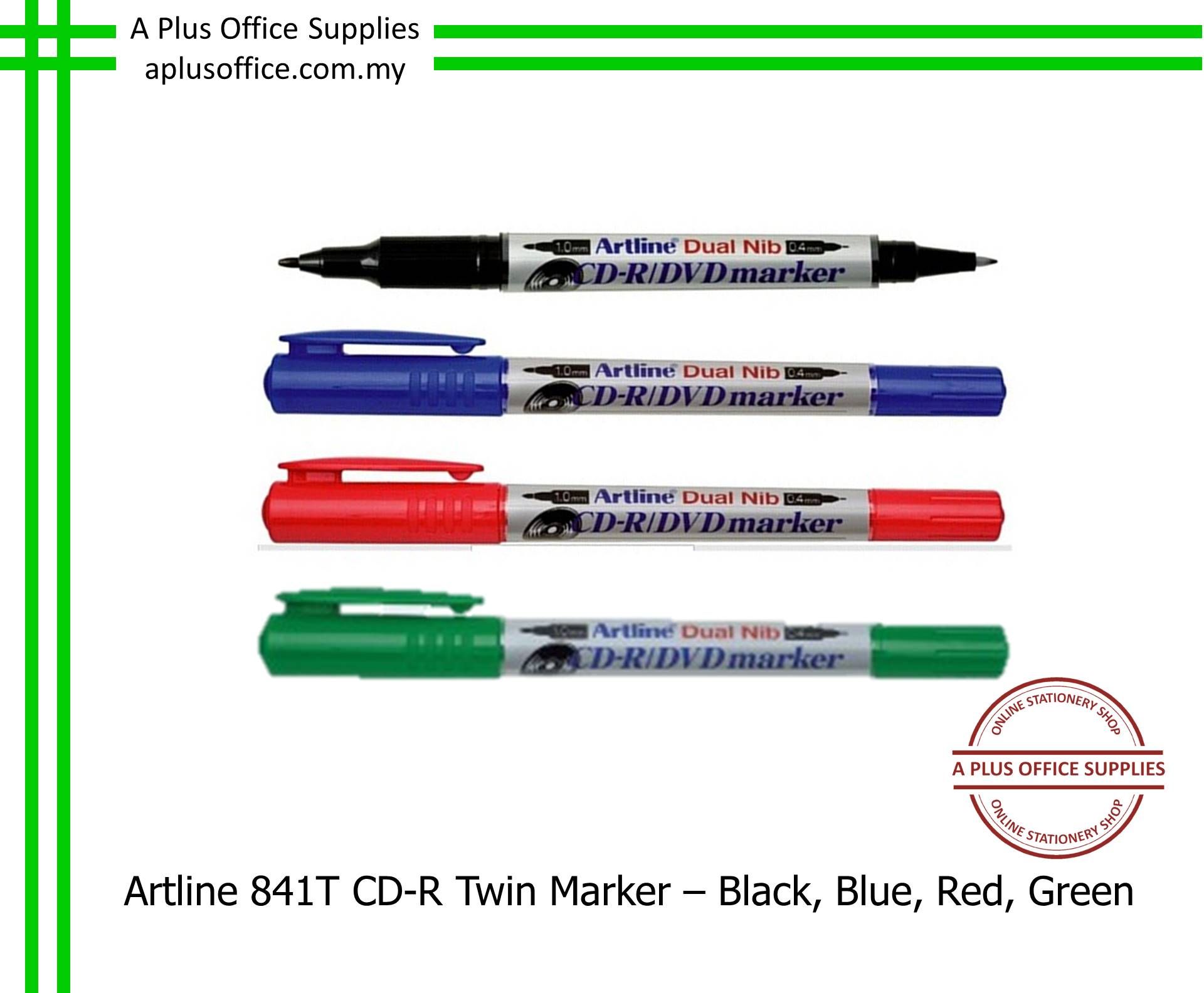 ARTLINE EK-841T CD-R Twin Marker / Penanda Dakwat Kekal Berkembar