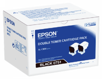 EPSON AL-C300DN (7.3k x 2) DOUBLE BLACK TONER CART PACK