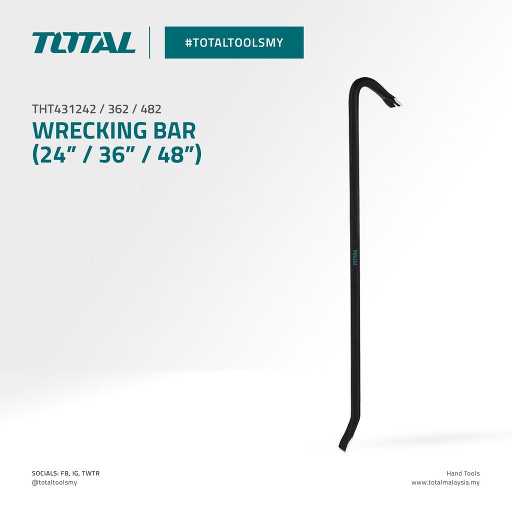 TOTAL WRECKING BAR (24"/36"/48") THT431242/THT431362/THT431482