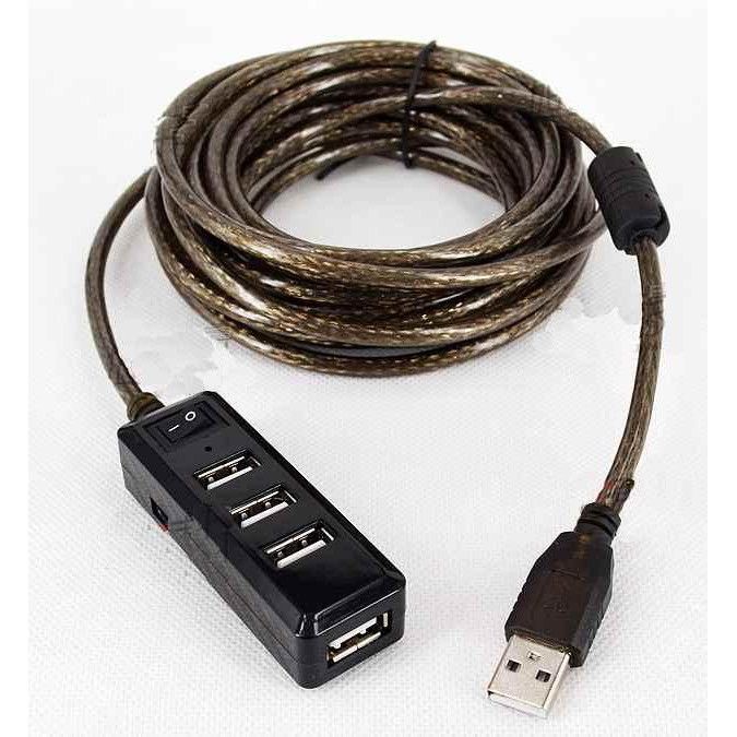 USB 2.0 Male to Female Extension Cable 5 meter with hub