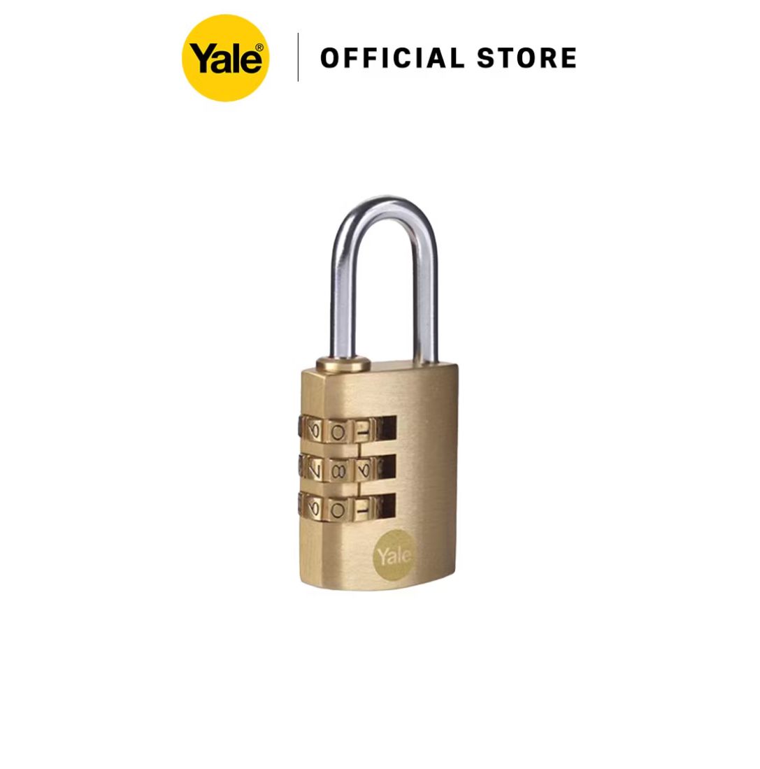 *?Yale Y150B 30mm Outdoor Brass Combination Padlock with Chrome Steel Y150B/30/125/1 - 1 pc Pack