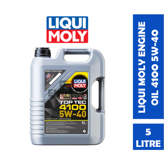 LIQUI MOLY Fully Synthetic Engine Oil Top Tec 4100 5W40 5L For Proton/ Toyota/ Perodua/ Honda