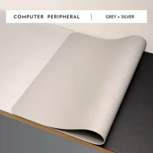 High Quality Waterproof PU Leather Mousepad Keyboard Mat (Stitched) Grey Silver pad,80 X 40CM MP-6030-KK